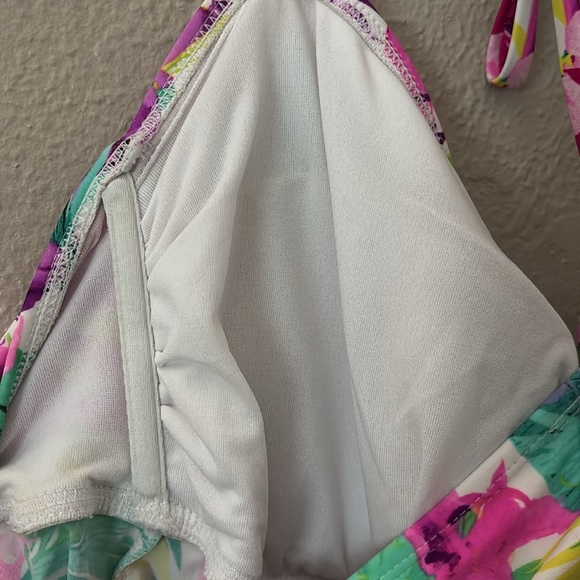 Women’s Catalina Swim Halter Tropical Print Tankini Top, Size XL (16-18) - Picture 4 of 6
